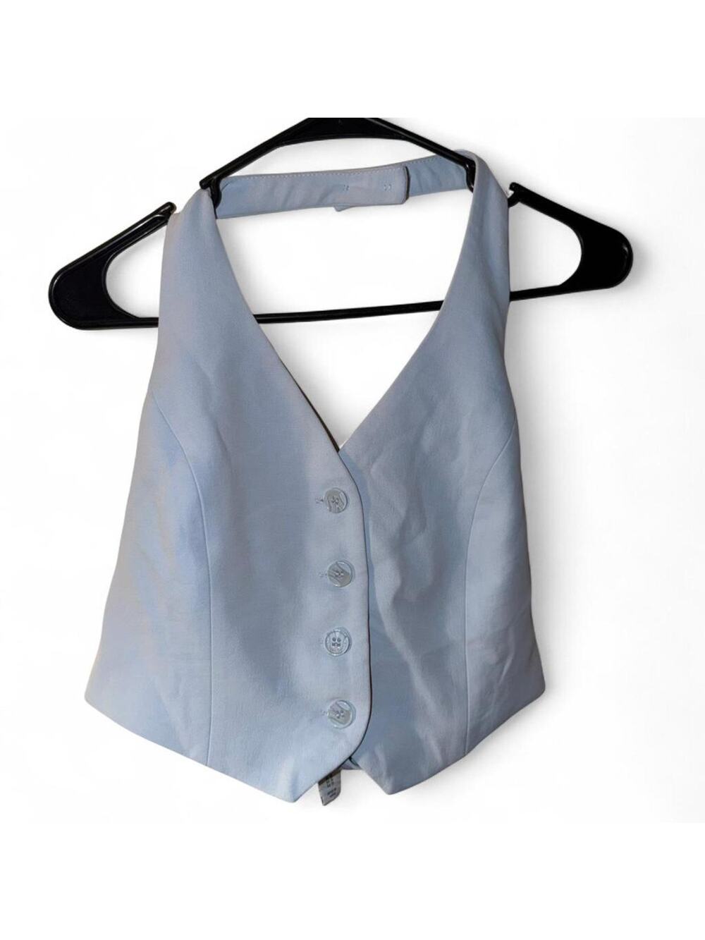 Blue christian lacroix halter vest top